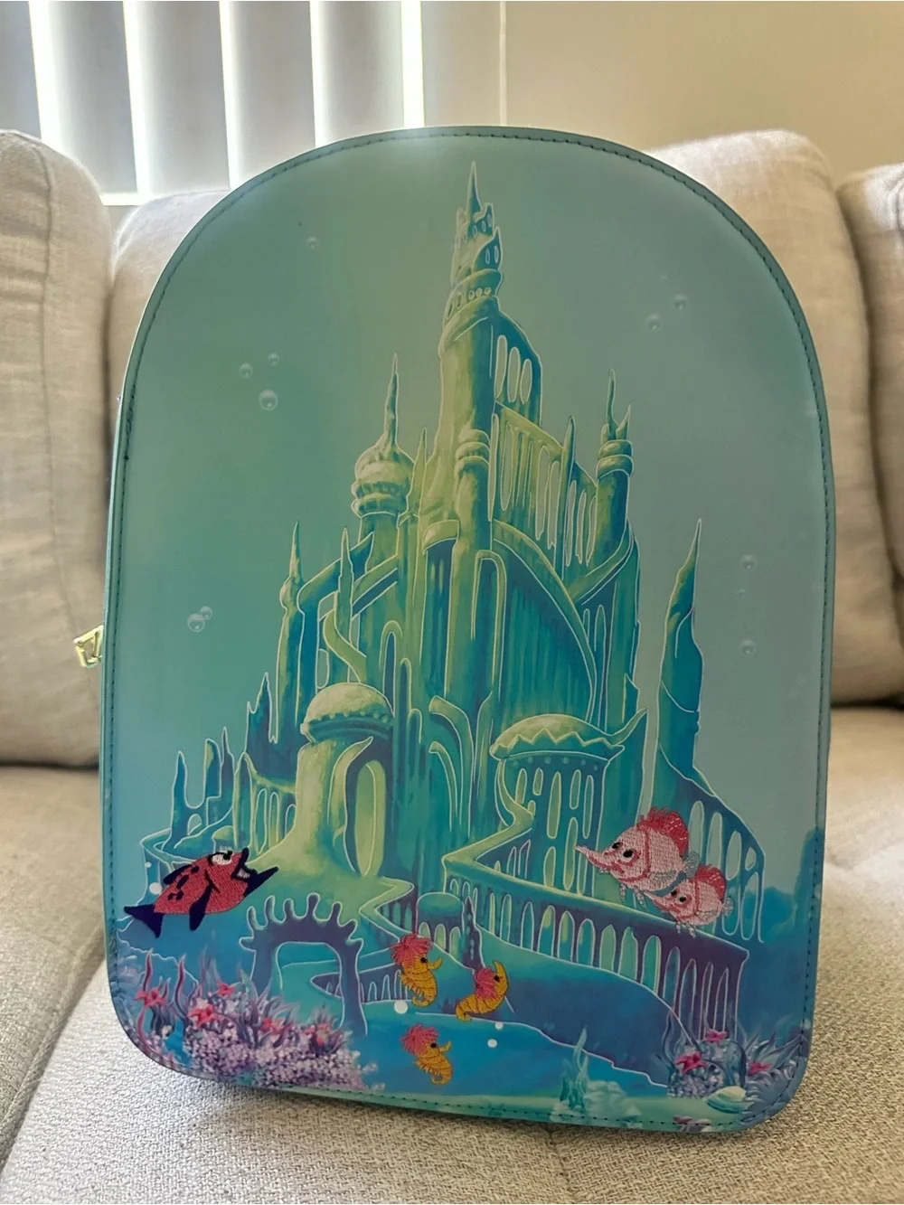 Disney Little Mermaid Loungefly Backpack Ariel Castle New